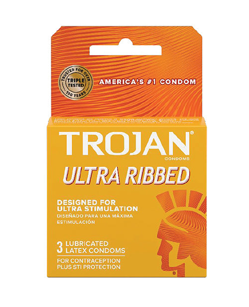Trojan Trojan Ultra Ribbed Condoms - Box of 3