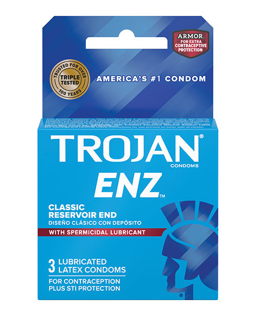 Trojan Trojan Enz Spermicidal Lubricated Condoms - Box of 3