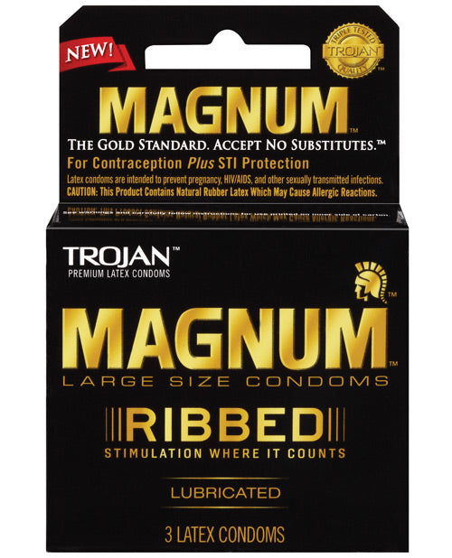 Trojan Trojan Magnum Ribbed Condoms - Box of 3