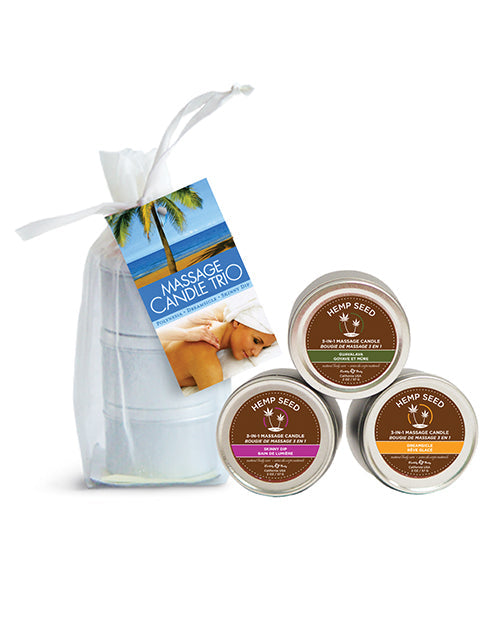 Earthly Body Earthly Body Massage Candle Trio Gift Bag - 2 oz Skinny Dip, Dreamsicle, & Guavalva