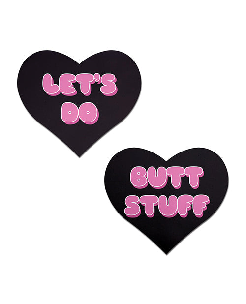 Pastease Pastease Premium Heart Let's Do Butt Stuff - Black/Pink O/S