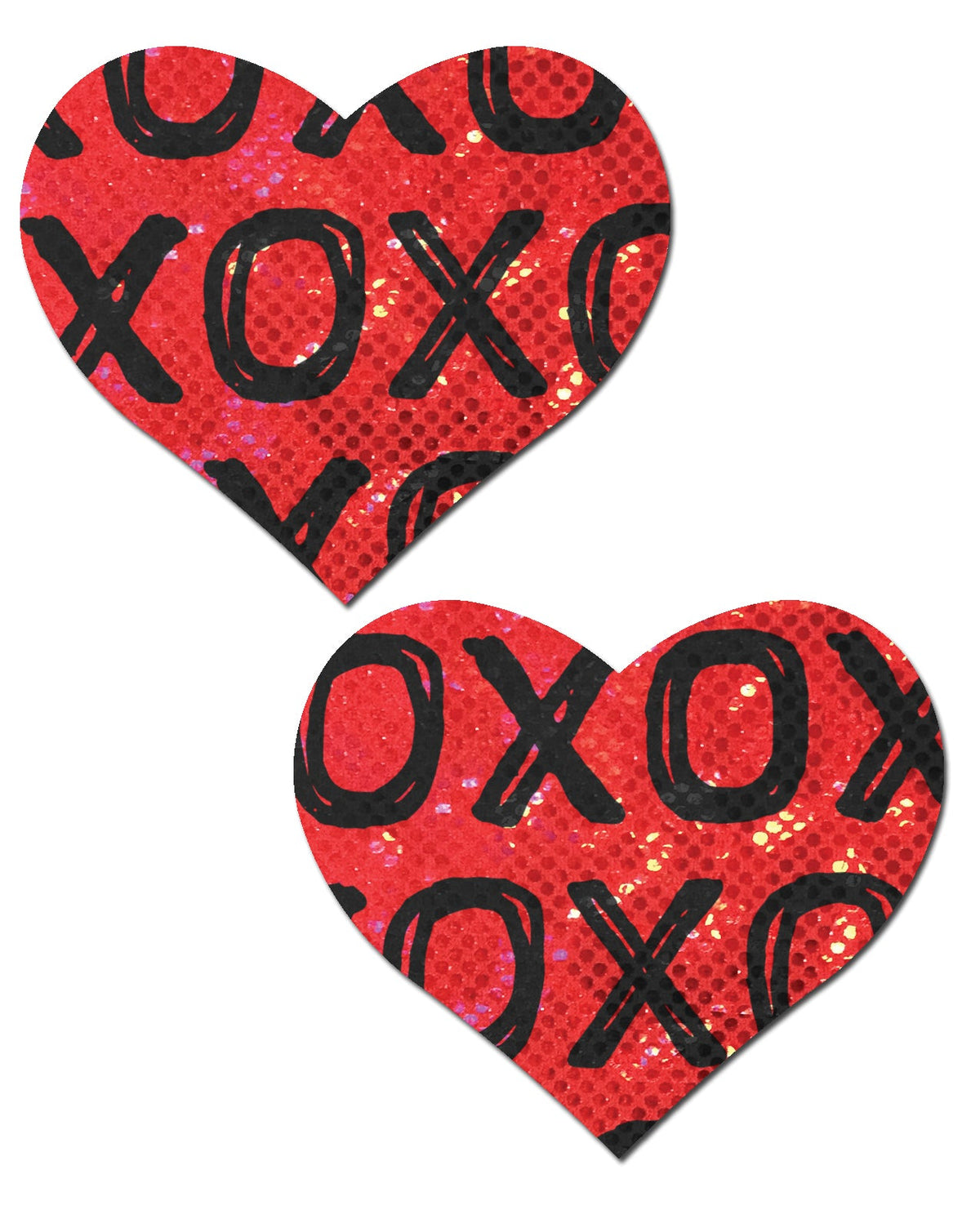 Pastease Pastease Glitter XOXO Heart - Red/Black O/S