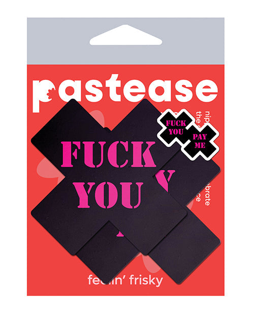 Pastease Pastease Fuck You Pay Me Cross - Black/Pink O/S