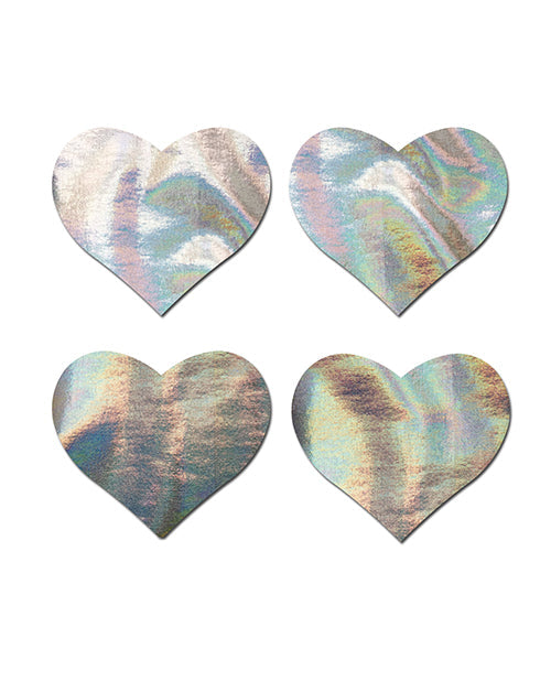Pastease Pastease Premium Petites Holographic Heart - Silver O/S Pack of 2 Pair