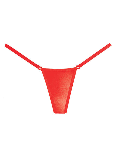 Adore Adore Between the Cheats Wetlook Panty Red O/S