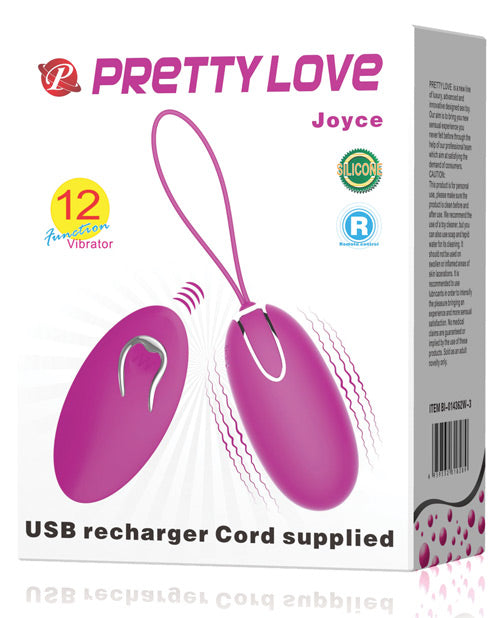 Pretty Love Pretty Love Joyce Vibrating Egg w/Remote Control - Fuchsia
