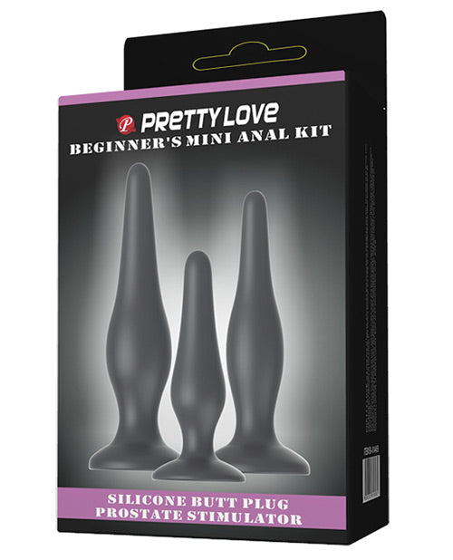 Pretty Love Pretty Love Beginner's Mini Anal Kit - Black Set of 3