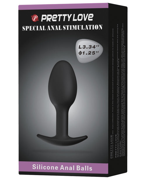 Pretty Love Pretty Love 3.34" Silicone Anal Plug w/Ball - Black