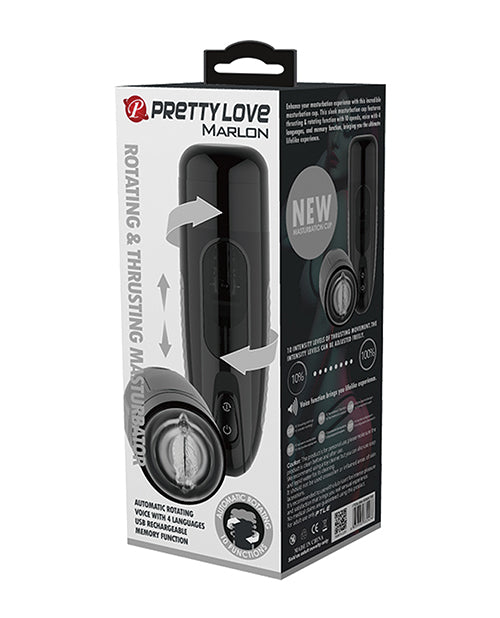 Pretty Love Pretty Love Marlon Thrusting & Rotating Masturbator - Black