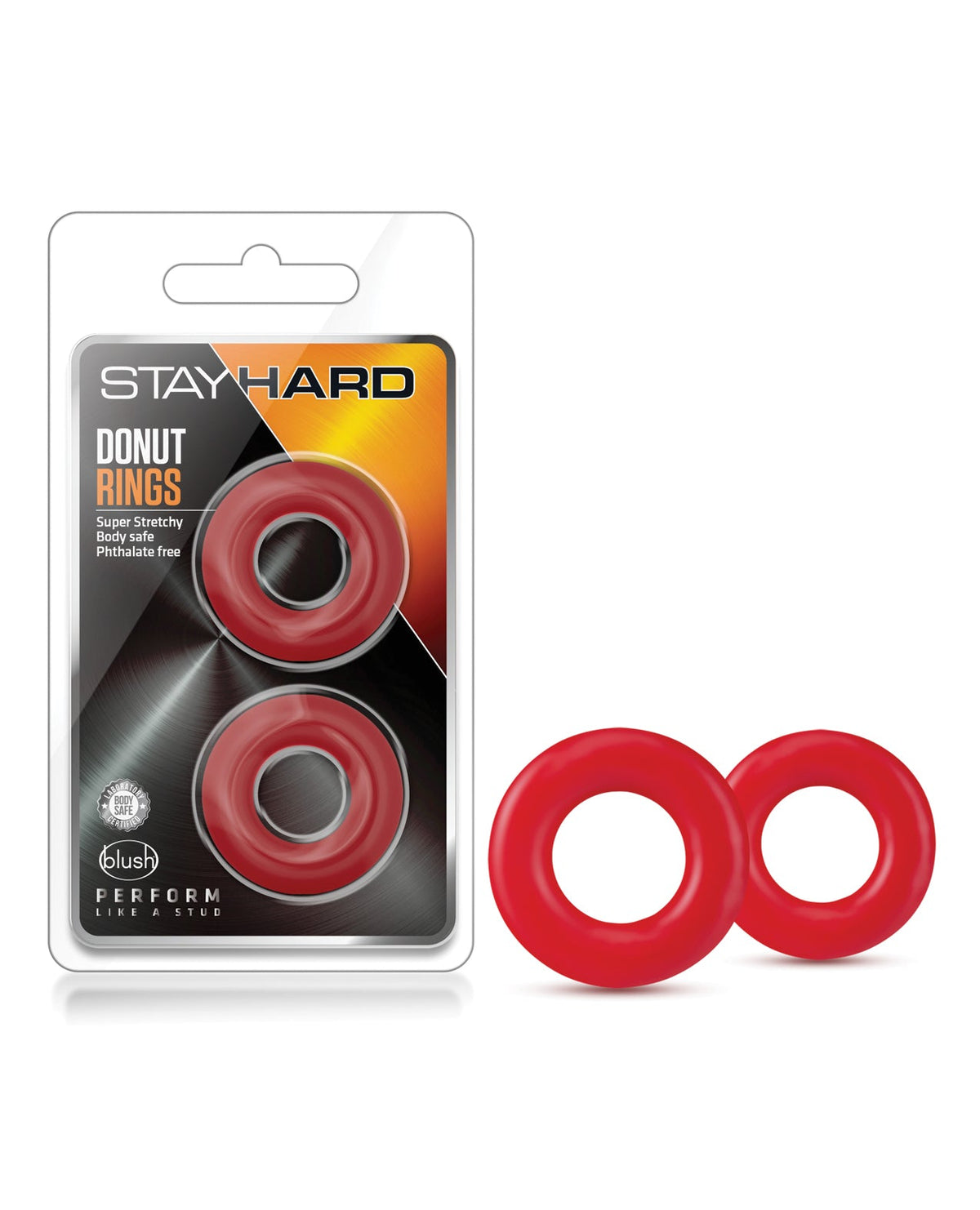 Stay Hard Blush Stay Hard Donut Rings - Red Pack of 2
