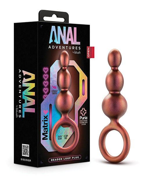 Anal Adventures Blush Anal Adventures Matrix Beaded Loop Plug - Copper