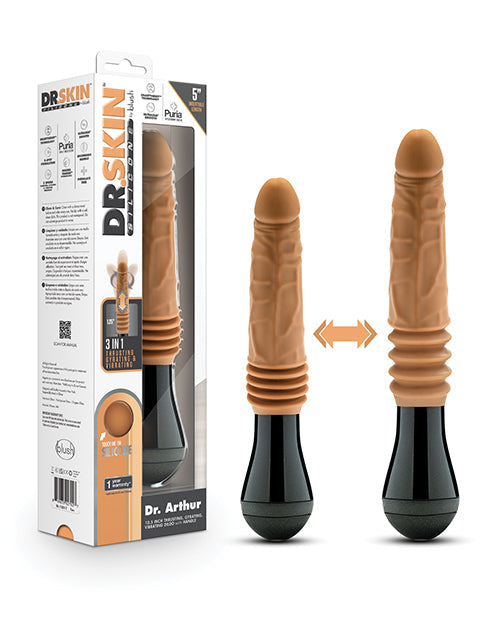 Dr. Skin Blush Dr. Skin Silicone Dr. Arthur Thrusting Gyrating Vibrating Dildo - Tan