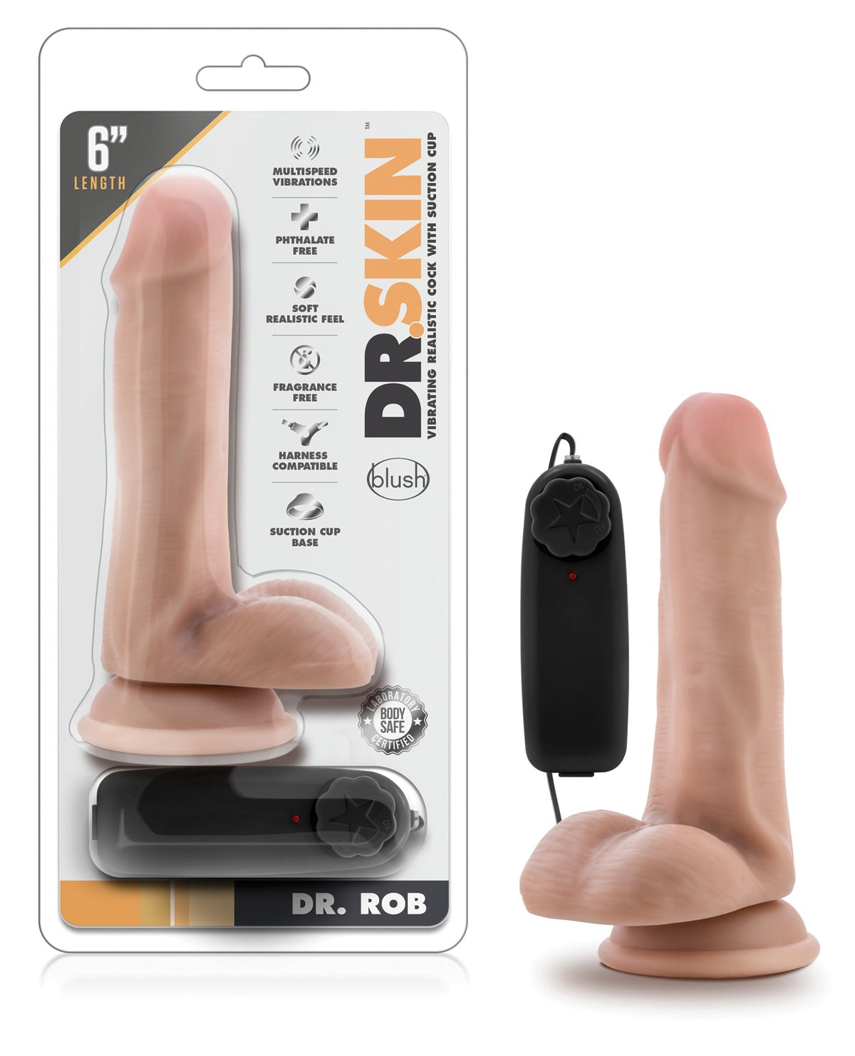 Dr. Skin Blush Dr. Skin Dr. Rob 6" Cock w/Suction Cup - Vanilla