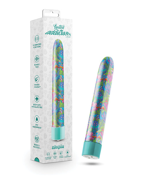 Limited Addiction Blush Limited Addiction Utopia 7" Rechargeable Vibe - Aqua
