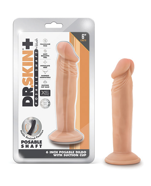 Dr. Skin Blush Dr. Skin Plus 6" Posable Dildo - Vanilla