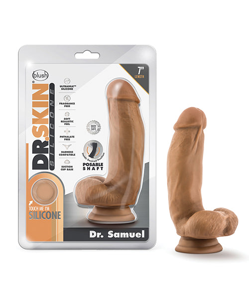 Dr. Skin Blush Dr. Skin Silicone Dr. Samuel 7" Dildo w/Balls - Mocha