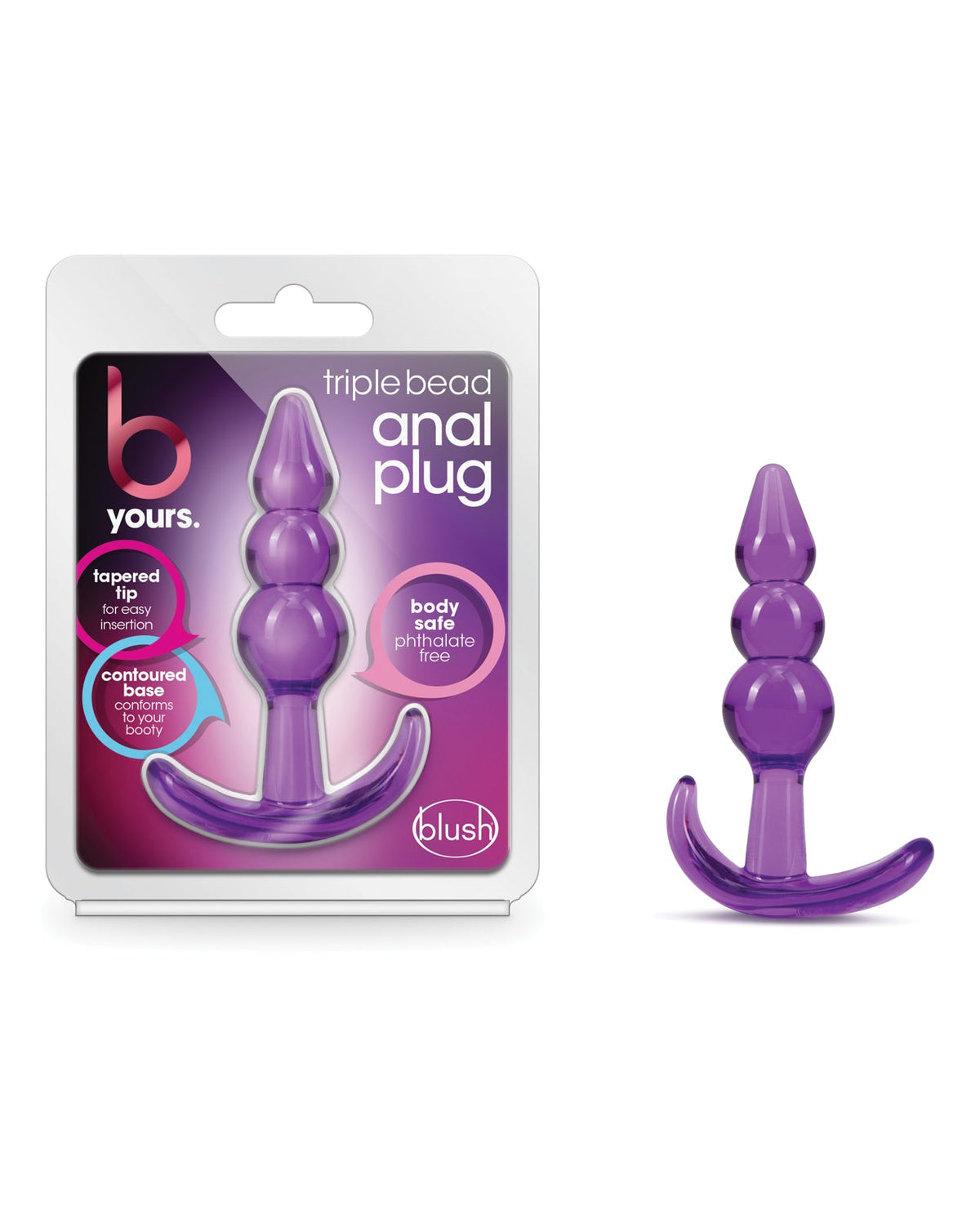 B Yours Blush B Yours Triple Bead Anal Plug - Purple