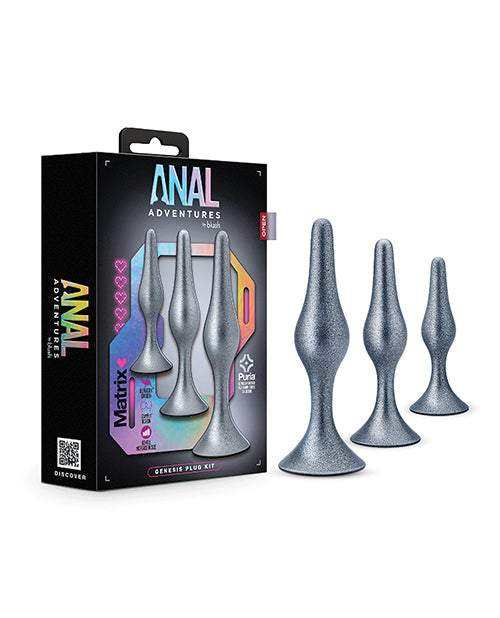 Anal Adventures Blush Anal Adventures Matrix Genesis Plug Kit - Silver