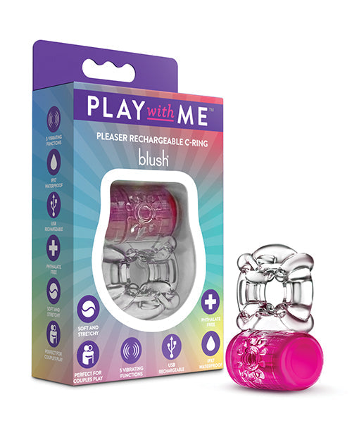 Play With Me Blush Play With Me - Pleaser Rechargeable C-Ring - Pink