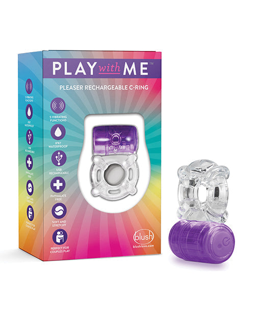 Play With Me Blush Play With Me Pleaser Rechargeable C Ring - Purple