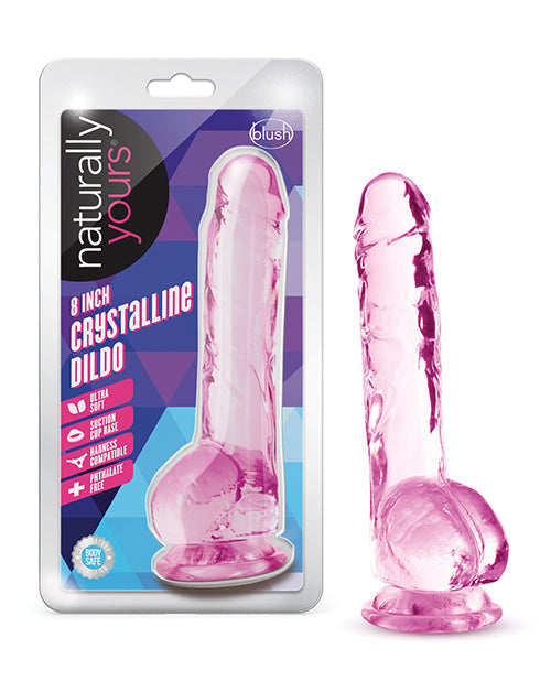Naturally Yours Blush Naturally Yours 8" Crystalline Dildo - Rose