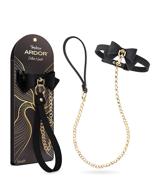 Blush Temptasia Ardor Collar &amp; Leash w/Bow - Black
