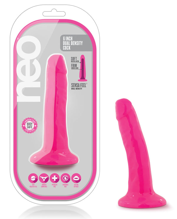 Neo Blush Neo 5.5" Dual Density Cock - Neon Pink