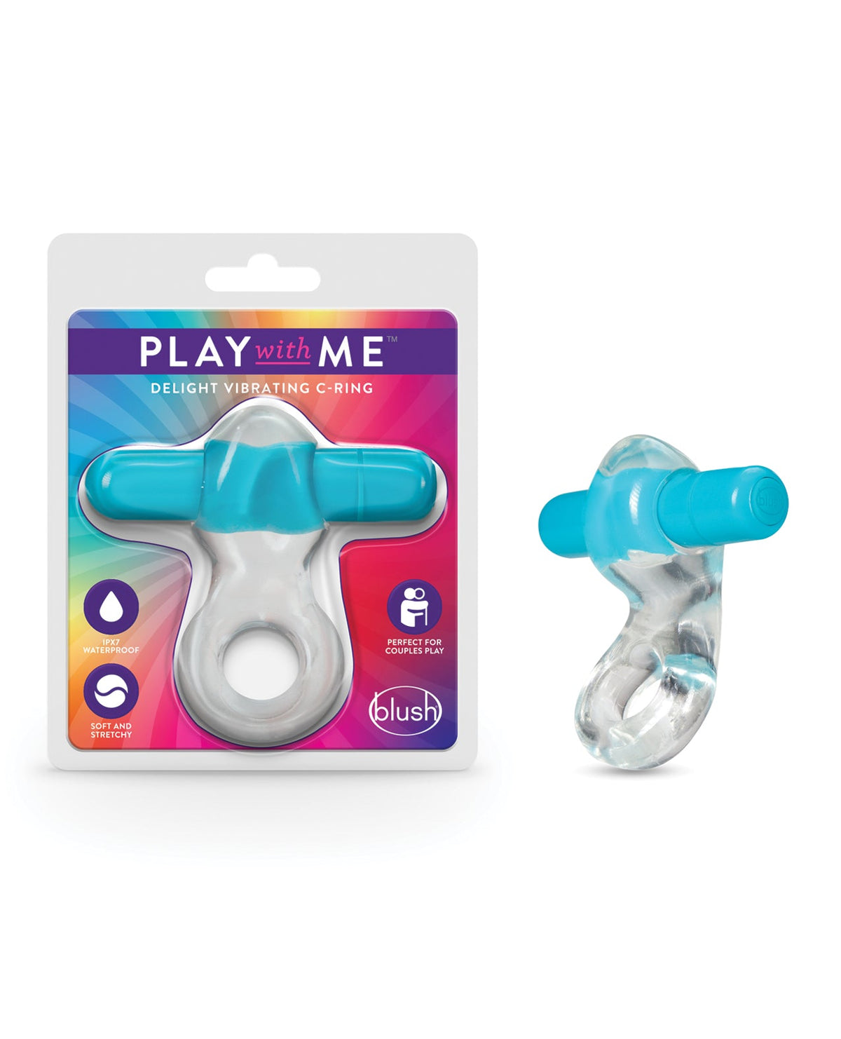 Play With Me Blush Play With Me Delight Vibrating C Ring - Blue