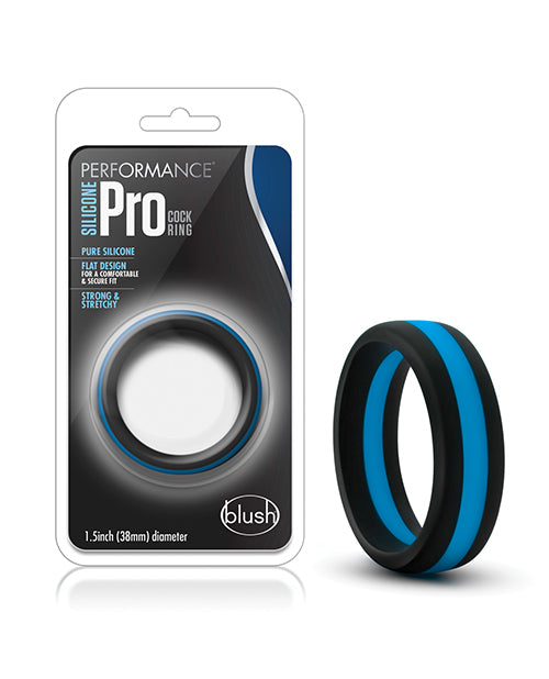 Performance Blush Performance Silicone Go Pro Cock Ring - Black/Blue