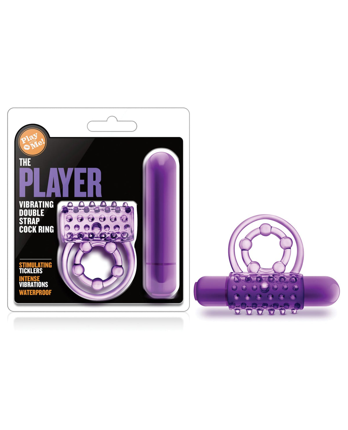 Play With Me Blush Play With Me the Player Vibrating Double Strap Cockring - Purple