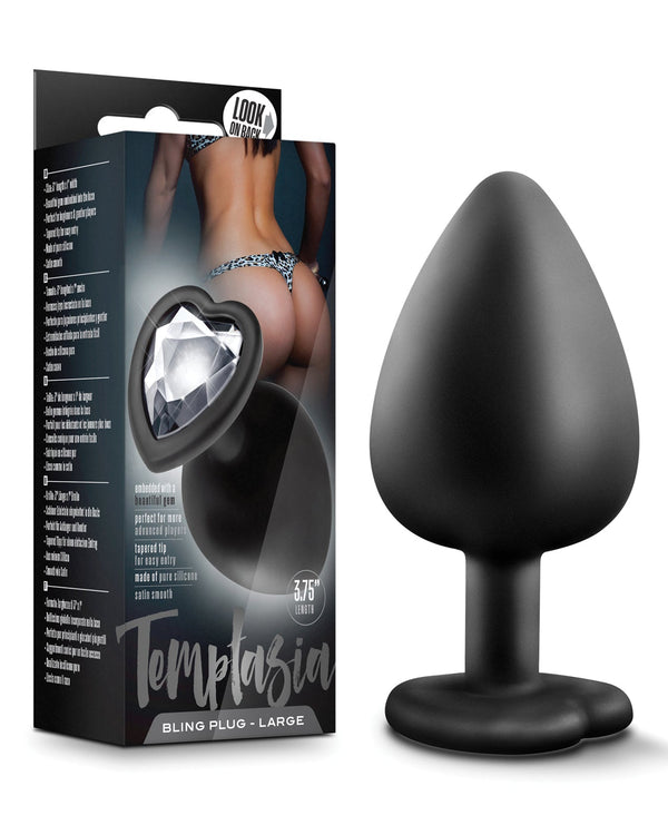 Temptasia Blush Temptasia Bling Plug w/Gem Large - Black