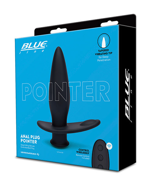 Blue Line Blue Line Vibrating Anal Plug Pointer w/Remote - Black