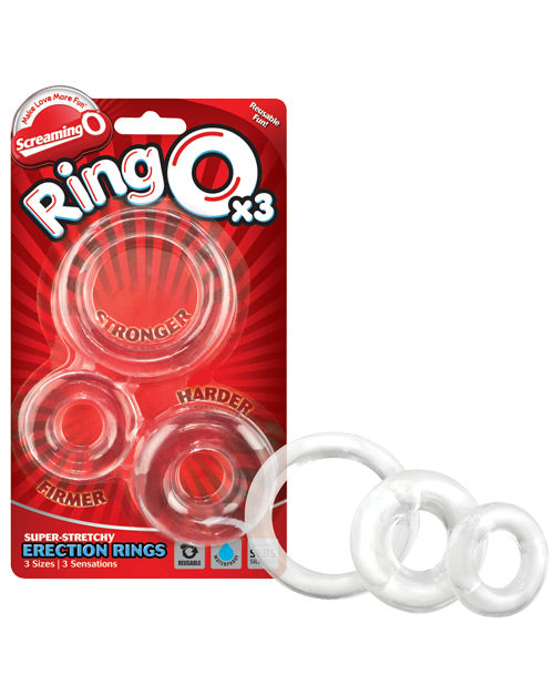 Screaming O Screaming O RingO - Clear Pack of 3