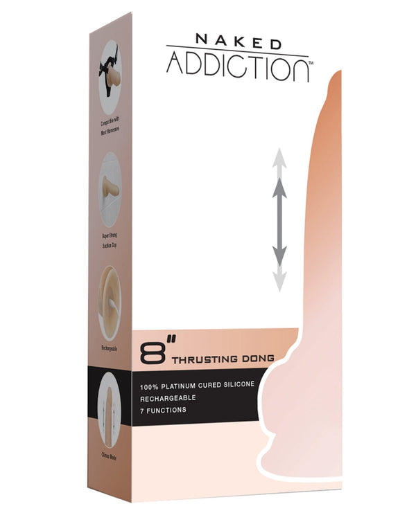 Naked Addiction Naked Addiction 9" Thrusting Dong w/Remote - Flesh