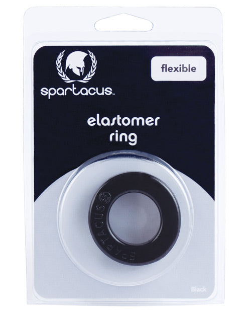 Spartacus Spartacus Elastomer Cock Ring - Metro Black