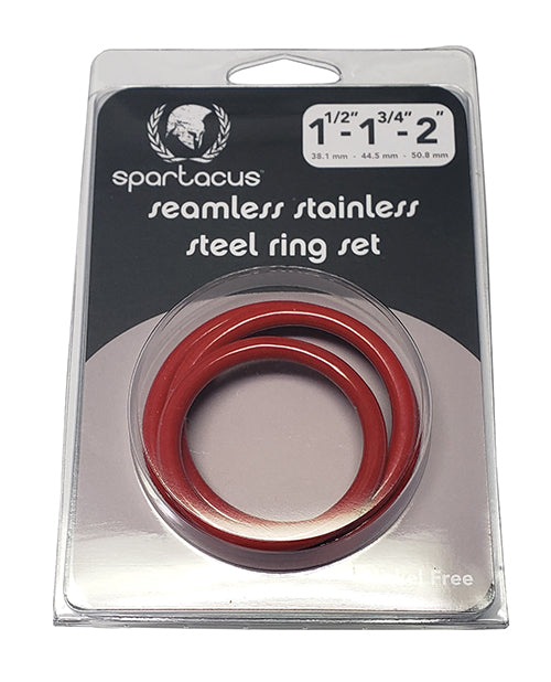Spartacus Spartacus Seamless Stainless Steel C-Ring - Red Pack of 3