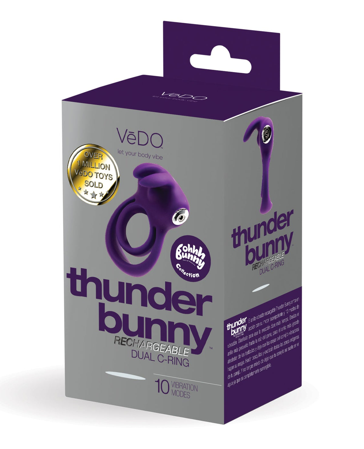 VeDO VeDO Thunder Bunny Rechargeable Dual Ring - Perfectly Purple
