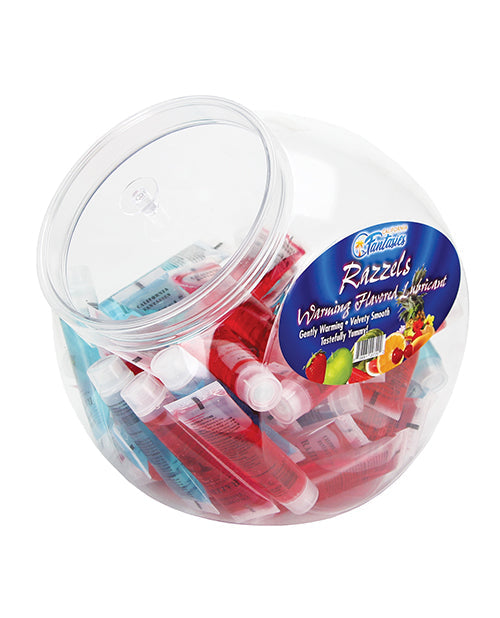 Razzels Razzels 3 in 1 Warming Lubricant - .5 oz Tube Asst. Flavors Bowl of 52