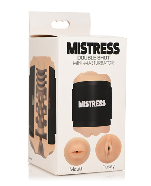 Mistress Curve Toys Mistress Double Shot Mini Masturbator Mouth & Pussy - Light