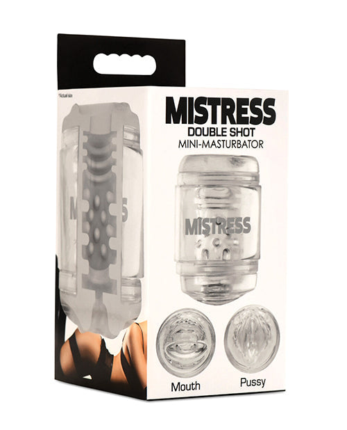 Mistress Curve Toys Mistress Double Shot Mini Masturbator Mouth & Pussy - Clear