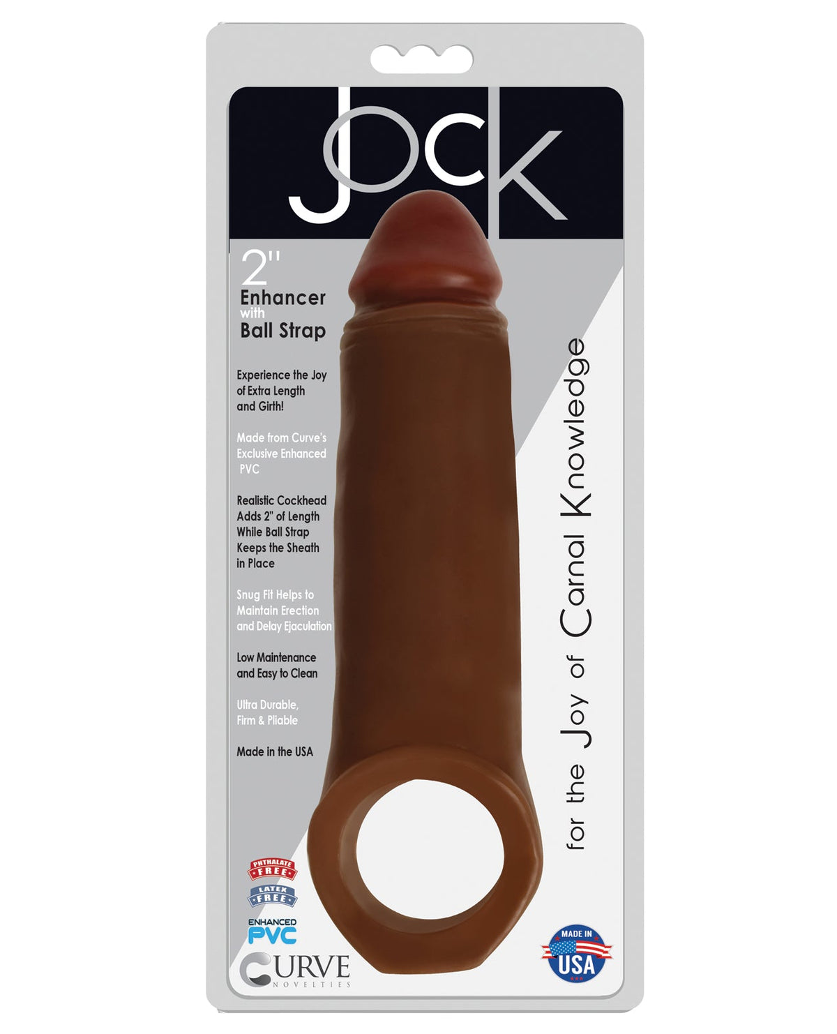 Jock Curve Toys Jock Enhancer 2" Extender w/Ball Strap - Chocolate