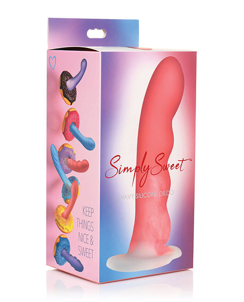 Simply Sweet Curve Toys Simply Sweet 7" Wavy Silicone Dildo - Pink/White