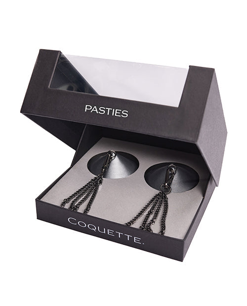 Coquette International Pleasure Collection Gunmetal Glam Pasties w/Removeable Chain Tassels