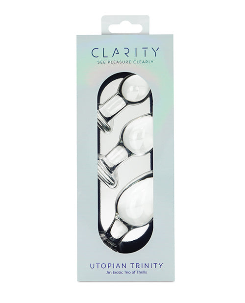 Clarity Clarity Glass Dildo 3 Piece Kit - Utopian Trinity