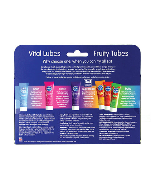 Creative Conceptions Skins Vital Lubes & Fruity Tubes - 12 ml Tubes Pack of 6
