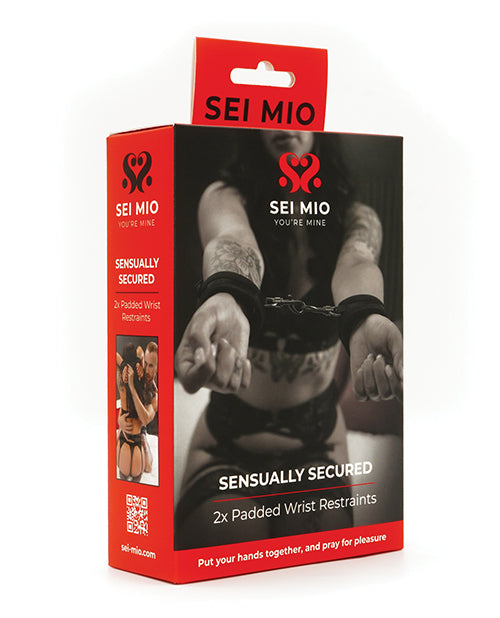 Sei Mio Sei Mio Sensually Secured Velvet Handcuffs - Black