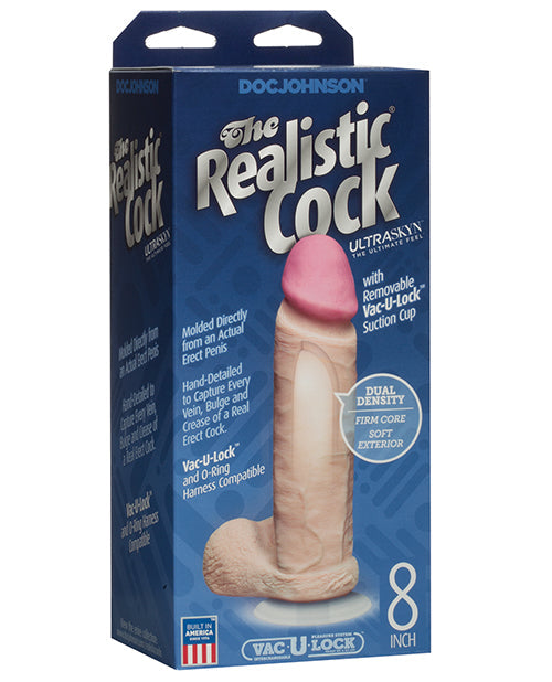 UR3 Realistic 8" ULTRASKYN Cock w/Balls - White