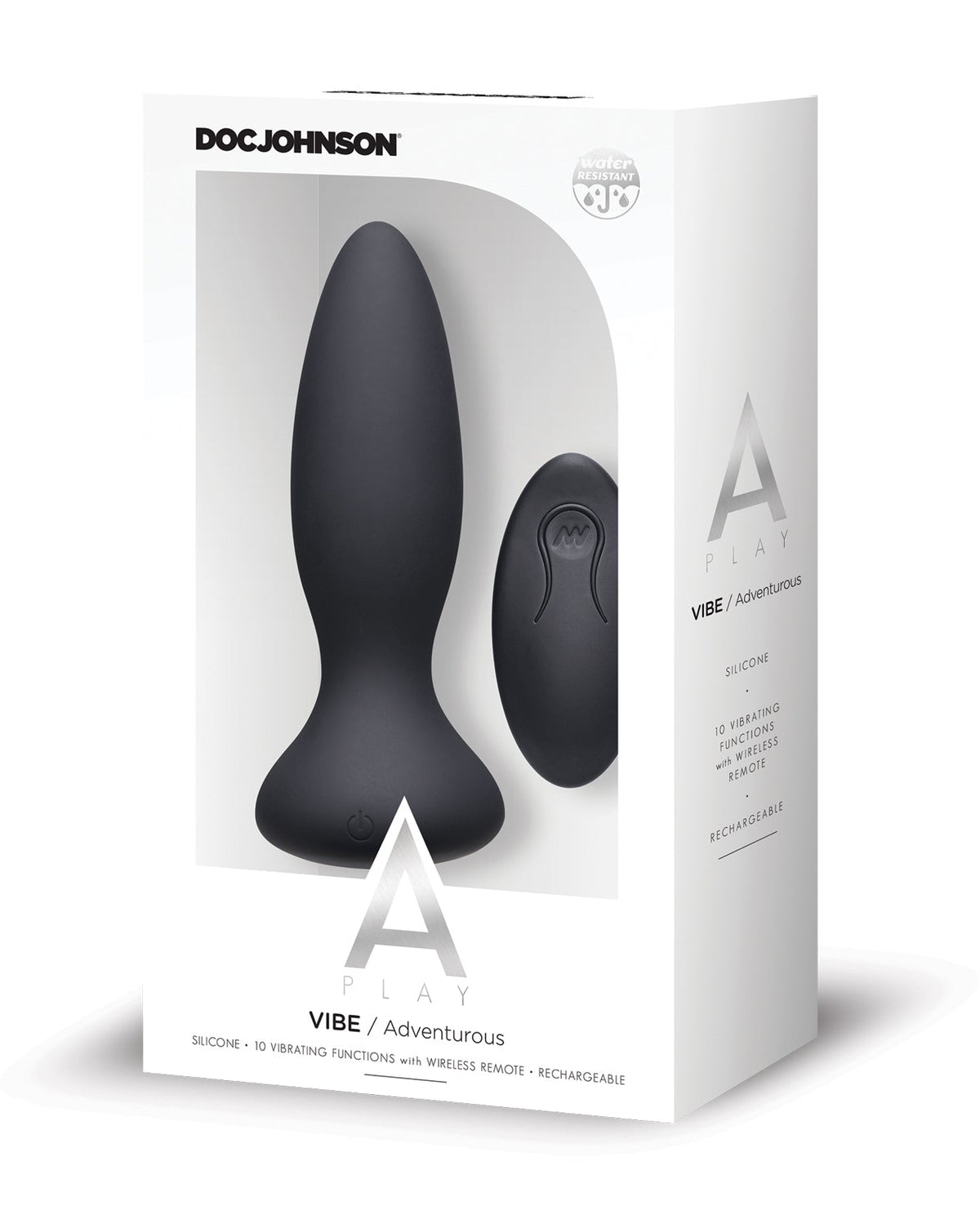 A-Play A Play Rechargeable Silicone Adventurous Anal Plug w/Remote - Black