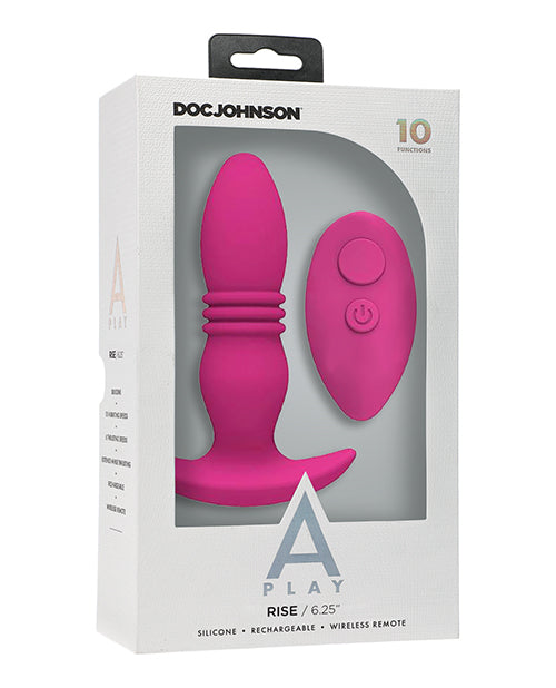 A-Play A Play Rise Rechargeable Silicone Anal Plug w/Remote - Pink