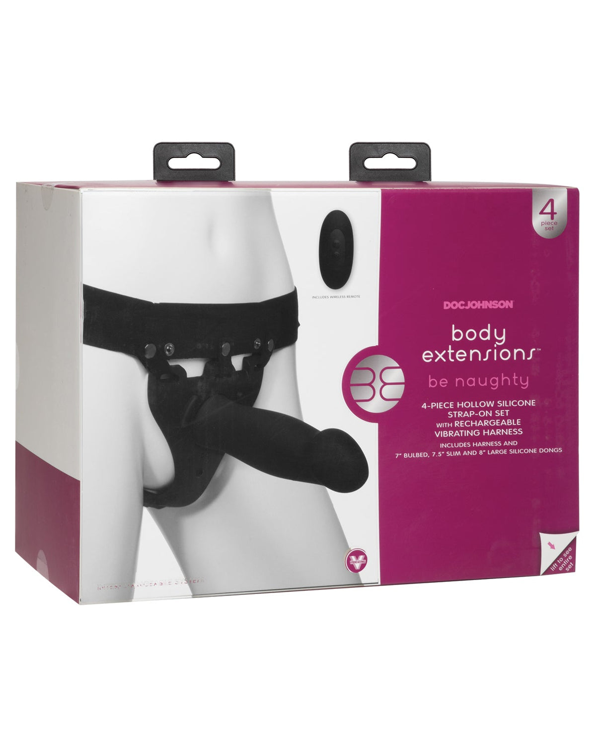 Body Extensions Body Extensions Be Naughty Vibrating 4 Piece Strap On Set